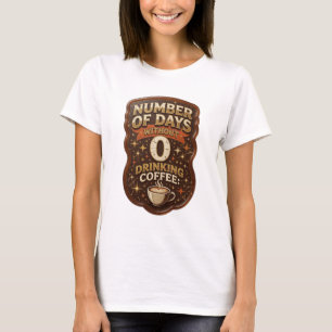 Chic Goud AANTAL DAGEN ZONDER COFFIE TE DRINKEN 0 T-shirt