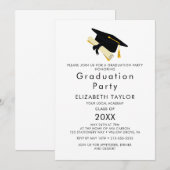 Chic Goud Afstudeerder Pet Foto Dubbele Graduation Kaart (Voorkant / Achterkant)