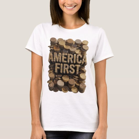 Chic Goud AMERIKA EERST Design T-shirt (Voorkant)