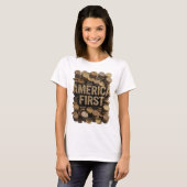 Chic Goud AMERIKA EERST Design T-shirt (Voorkant volledig)