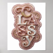Chic Goud CLASSY Tekst Design Poster (Voorkant)