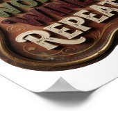 Chic Goud COFFEE WERK WIJN HERHALEN Poster (Hoek)