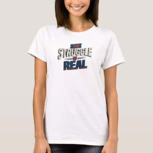 Chic Goud DE STRIJD IS ECHT Draagbare Kunst T-shirt