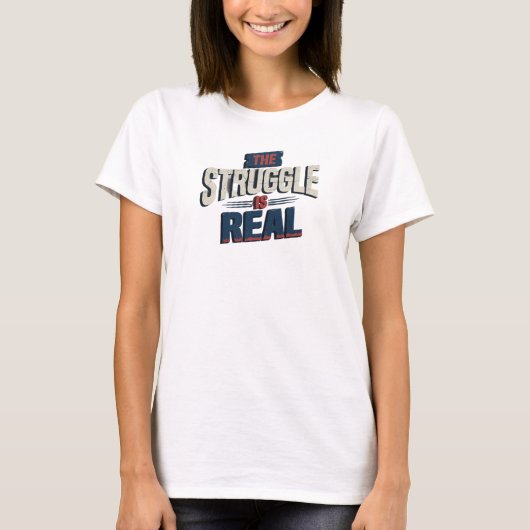 Chic Goud DE STRIJD IS ECHT Draagbare Kunst T-shirt (Voorkant)