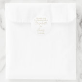 Chic Goud Elegant Script Trouwdag Bedankt Ronde Sticker (Tas)