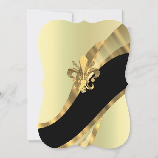 Chic goud elegante formele bruiloft kaart (Achterkant)