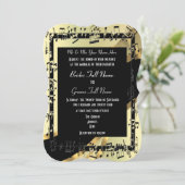 Chic goud elegante formele bruiloft kaart (Staand voorkant)