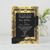 Chic goud elegante formele bruiloft kaart (Staand voorkant)