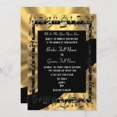 Chic goud elegante formele bruiloft kaart (Voorkant / Achterkant)