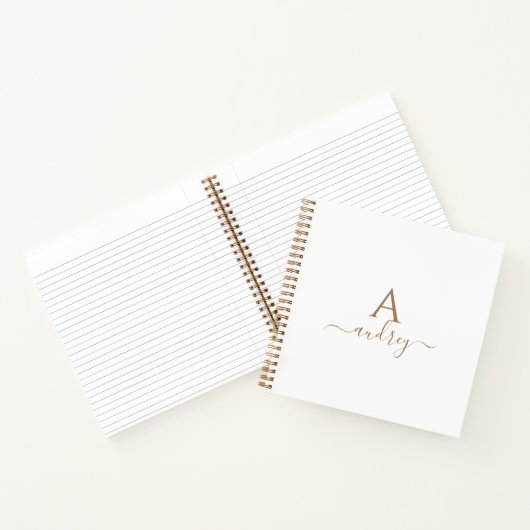 Chic Goud Elegante Handtekening Minimalistische Mo Notitieboek (Binnen)