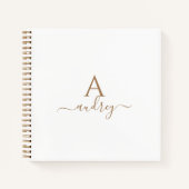 Chic Goud Elegante Handtekening Minimalistische Mo Notitieboek (Voorkant)