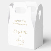 Chic Goud Elegante Script Bruiloft Dank Je Bedankdoosjes (Geopend)
