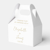 Chic Goud Elegante Script Bruiloft Dank Je Bedankdoosjes (Voorkant Zijde)