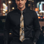 Chic goud en zwart marmer schitteren bruiloft stropdas