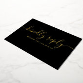 Chic goud folie script liedje verzoek RSVP briefka Uitnodiging (Gedraaid)