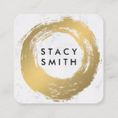Chic Goud Geborsteld  | Marmer Vierkante Visitekaartje (Voorkant)