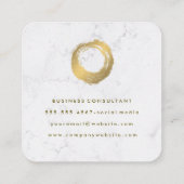 Chic Goud Geborsteld  | Marmer Vierkante Visitekaartje (Achterkant)