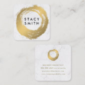 Chic Goud Geborsteld  | Marmer Vierkante Visitekaartje (Voorkant / Achterkant)