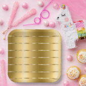 Chic goud-gele lint bruidsfeest papieren bordje (Feest)