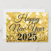 Chic Goud Gelukkig Nieuwjaar 2025 Bedrijf Feestdagenkaart (Voorkant)