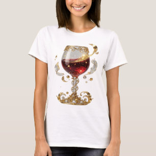 Chic Goud GEM ENCRUSTED WIJNGLAS Custom T-shirt