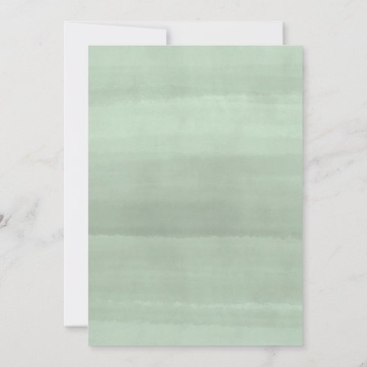 Chic Goud Geometrische Eucalyptus Groen Huwelijk Kaart (Achterkant)