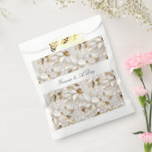 Chic Goud Glam Witte Lotus Bloemen Bruiloft Bedankzakje (Gezegeld)