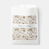 Chic Goud Glam Witte Lotus Bloemen Bruiloft Bedankzakje (Voorkant)