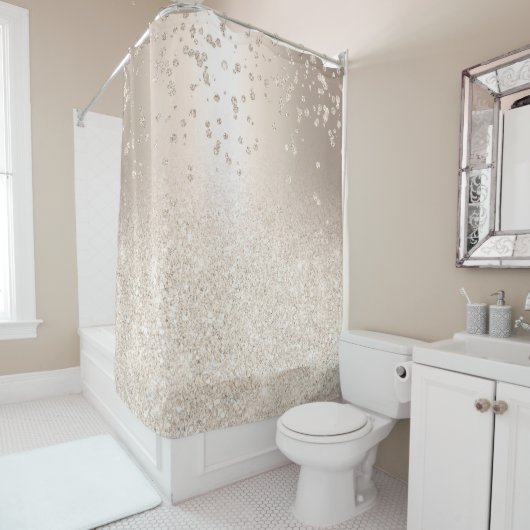 Chic goud glitter ombre metallic sprankelt confett douchegordijn (In situ)