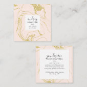 Chic goud glitter roze wit marmer elegante make-up vierkante visitekaartje (Voorkant / Achterkant)