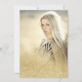 Chic goud glitter script ivoren foto Sweet 16 Kaart (Achterkant)
