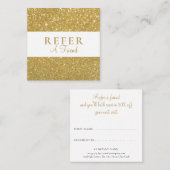 Chic goud glitters aanbevelingskaartje (Voorkant / Achterkant)