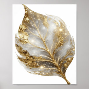 Chic Goud Gouden Blad Grafisch Ontwerp Poster