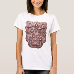 Chic Goud HOND LIEFHEBBER 3D Tekst Kunst T-shirt