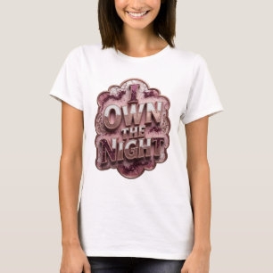 Chic Goud I BEZIT DE NACHT Artistiek Motief T-shirt