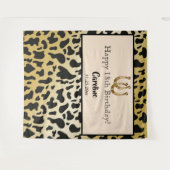 Chic Goud, Koeienvlekken & Gouden Hoefijzer Verjaa Wandkleed (Voorkant (horizontaal))