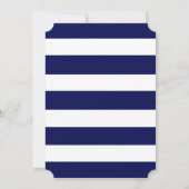 Chic Goud | Krachtige Blauwe Streep Save the Date Kaart (Achterkant)