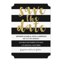 Chic Goud | Krachtige Zwarte Streep Save the Date