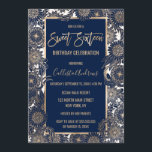 Chic Goud Marine Blauw Bloemen Illustratie Sweet 1 Kaart<br><div class="desc">Deze Sweet 16 is een handgetekend bloemenillustratiepatroon dat wordt overladen met faux geprinte gouden folie en marineblauw met aangepaste penseelstreektypografie. Het artistieke, elegante en chique ontwerp is de perfecte keuze voor het moderne en trendy verjaardagsmeisje. Wow uw gasten met deze stijlvolle, speciale en mooie uitnodiging. ***BELANGRIJKE ONTWERPOPMERKING: Voor elk aangepast...</div>