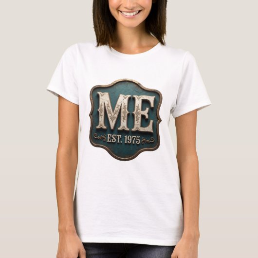 Chic Goud ME EST 1975 Statement Design T-shirt (Voorkant)