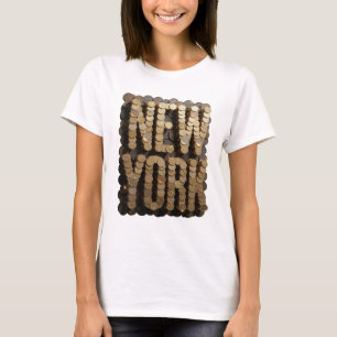 Chic Goud NEW YORK Slogan Design T-shirt
