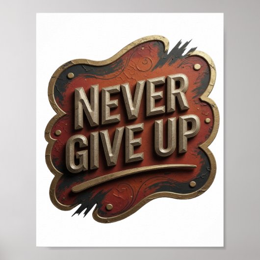 Chic Goud NOOIT OPGEVEN Print (Voorkant)