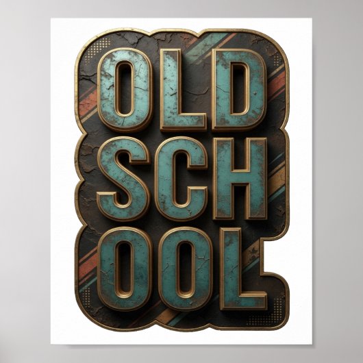 Chic Goud OLD SCHOOL Grafisch ontwerp Poster (Voorkant)