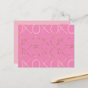 Chic Goud Roze Girly Glam XOXO Briefkaart