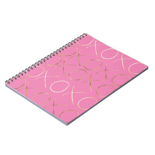 Chic Goud Roze Girly Glam XOXO Notitieboek (Linkerzijde)