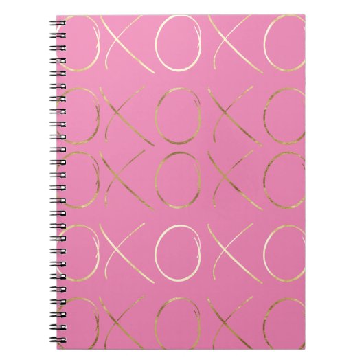 Chic Goud Roze Girly Glam XOXO Notitieboek (Voorkant)