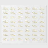 Chic Goud Schrift Witte Liefde Calligrafie Cadeaupapier (Vlak)