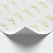 Chic Goud Schrift Witte Liefde Calligrafie Cadeaupapier (Hoek)
