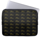 Chic Goud Schrift Witte Liefde Calligrafie Huwelij Laptop Sleeve (Voorkant)
