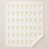 Chic Goud Schrift Witte Liefde Calligrafie Sherpa Deken (Voorkant)